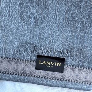 Lanvin Paris Blue and‎ Gray Textured Scarf